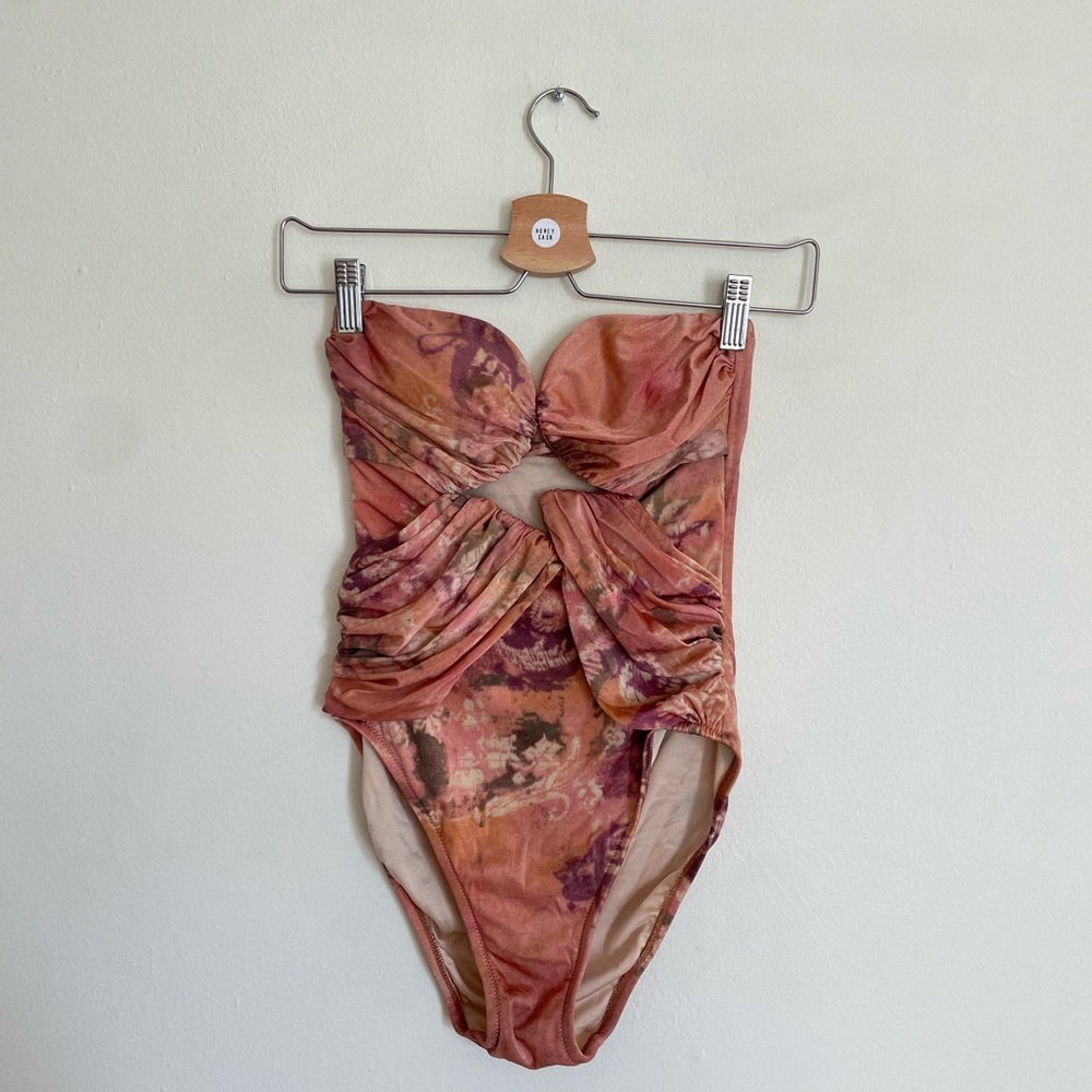 La Perla Vintage swimsuit one piece high cut strapless Italy 42